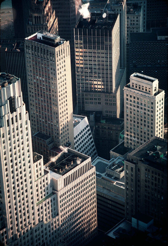 Aerial View of City Buildings — Gray, Dramatic, Afternoon