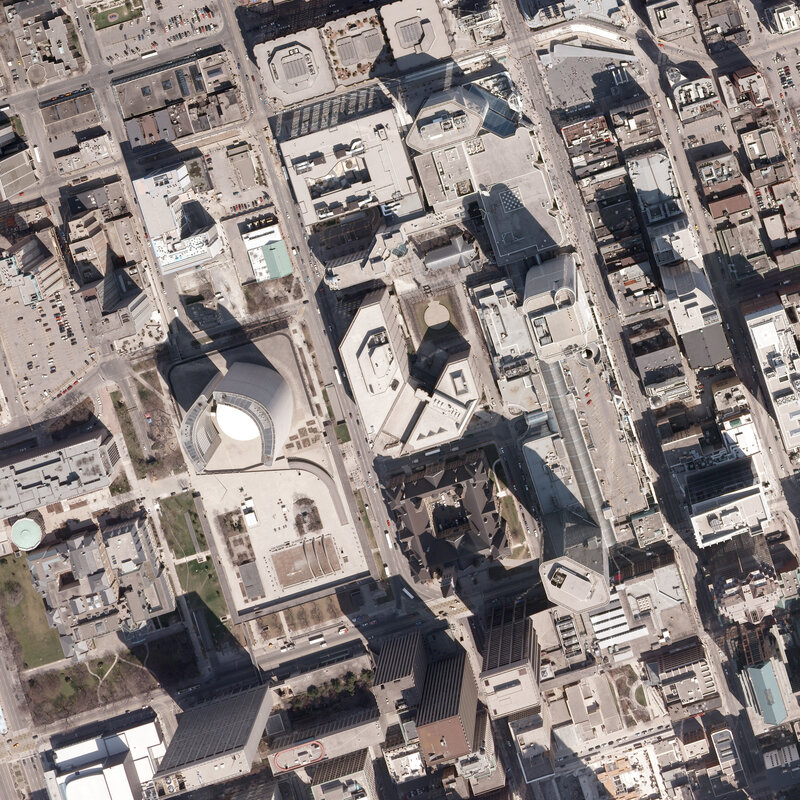 Aerial View of City Buildings — Gray, Neutral