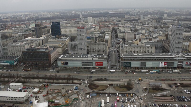 aerial view of city center