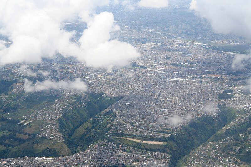 Aerial View of City — Gray, Overcast