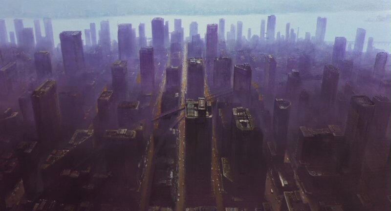 Aerial View of City — Purple, Dystopian
