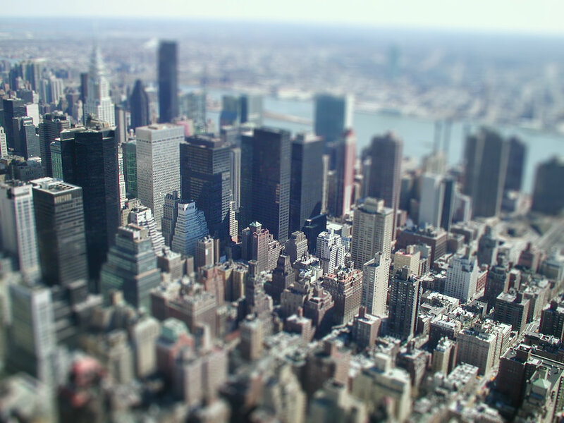 aerial view of city skyline