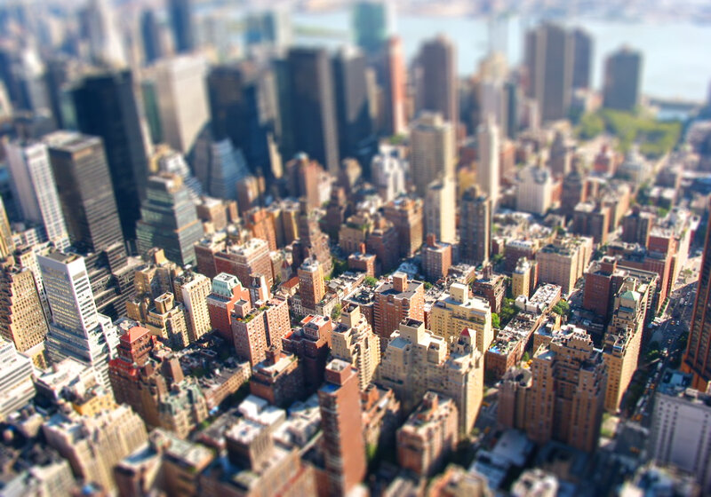 aerial view of city skyline