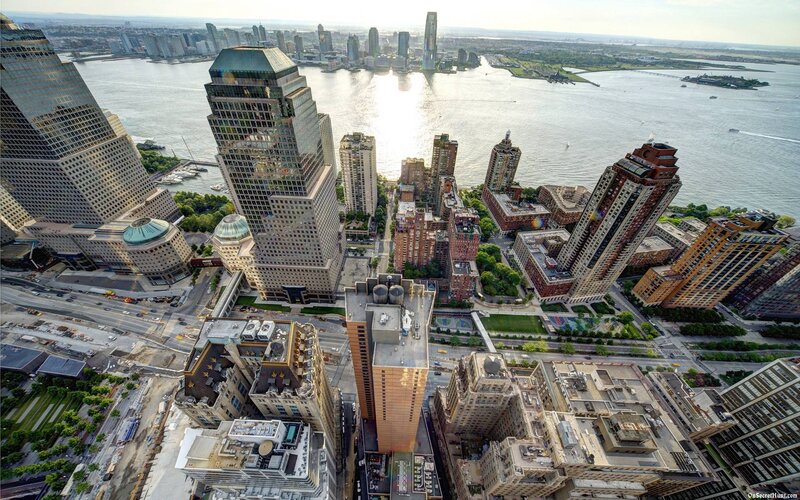 Aerial View of City Skyline — Gray, Dramatic