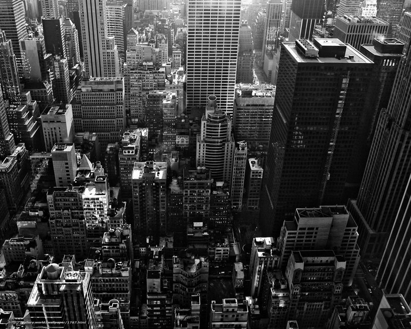 aerial view of city skyscrapers