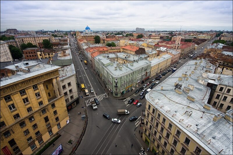 Aerial View of City Street — Gray