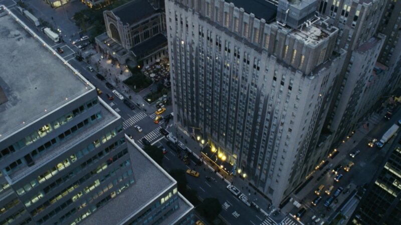 Aerial view of city streets