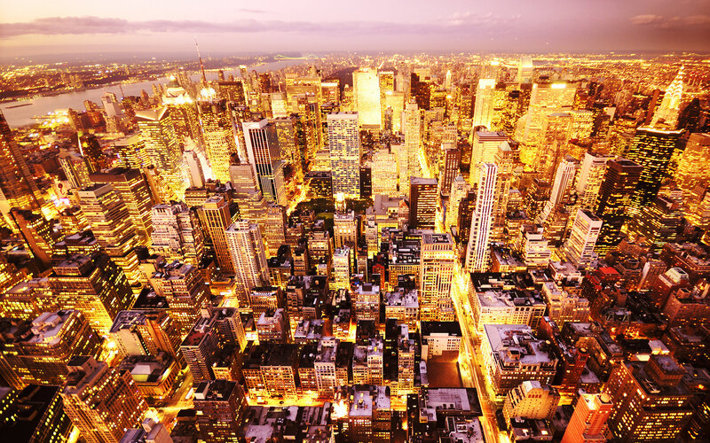 Aerial View of City — Yellow