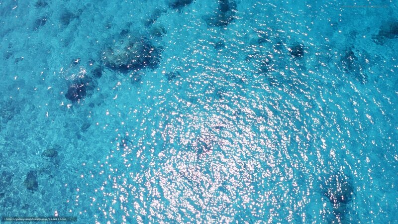 Aerial view of clear blue water