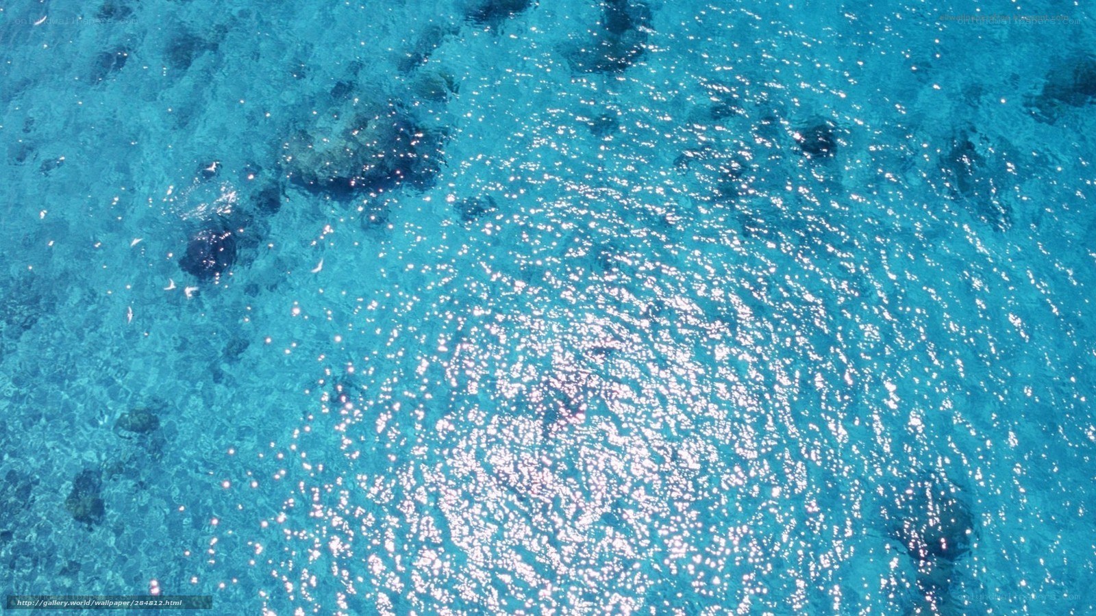 Aerial view of clear blue water