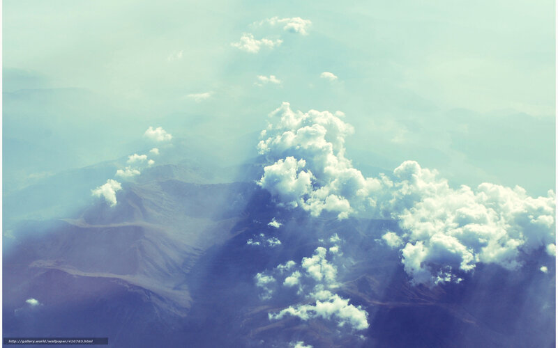 Aerial view of clouds and mountains