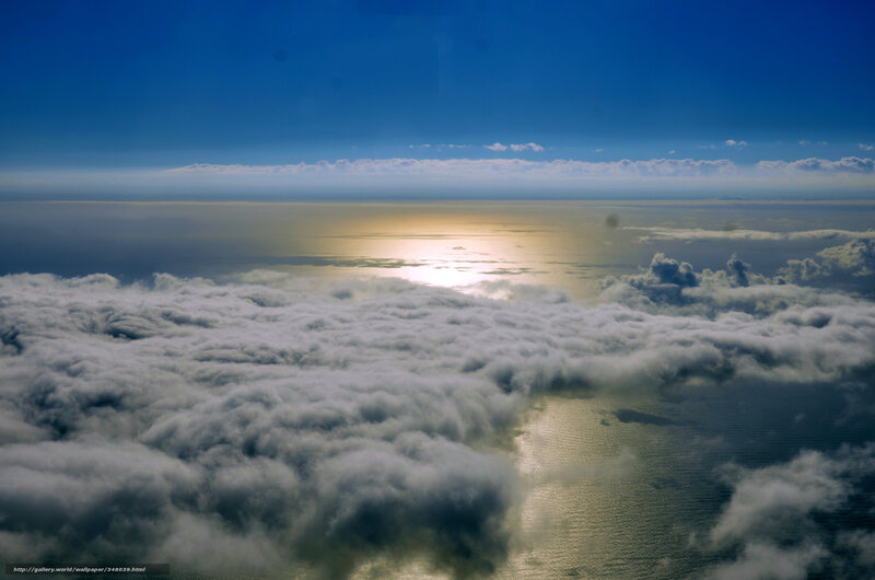 Aerial view of clouds and ocean