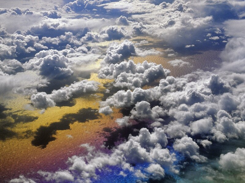 Aerial view of clouds and sea