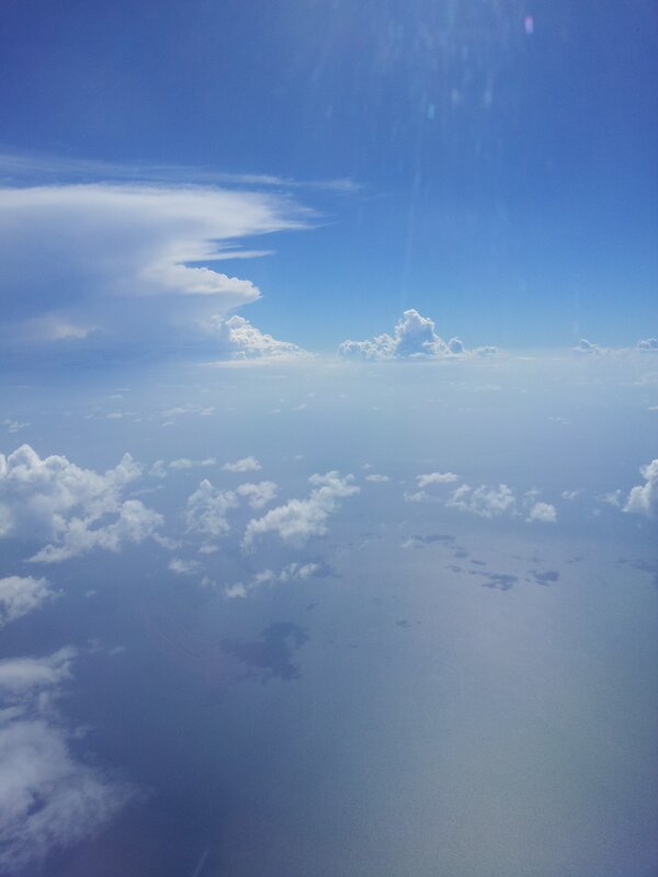 Aerial view of clouds and sky