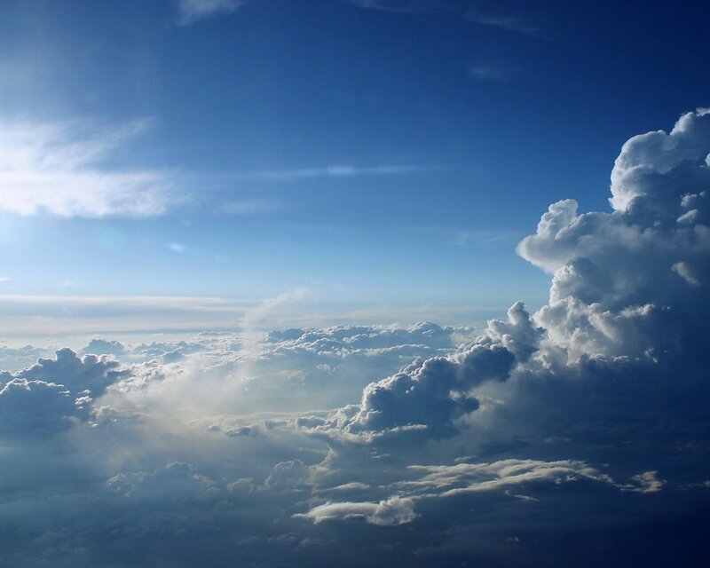 Aerial view of clouds and sky