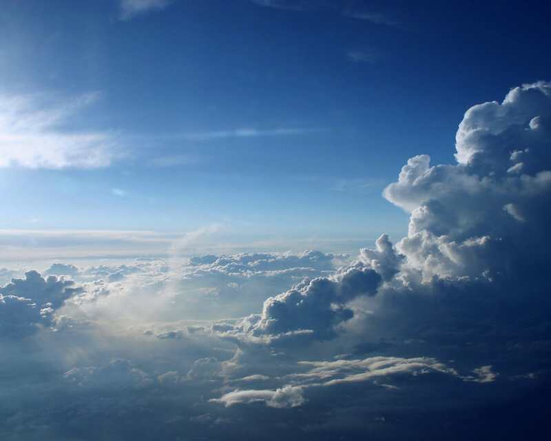 Aerial view of clouds and sky