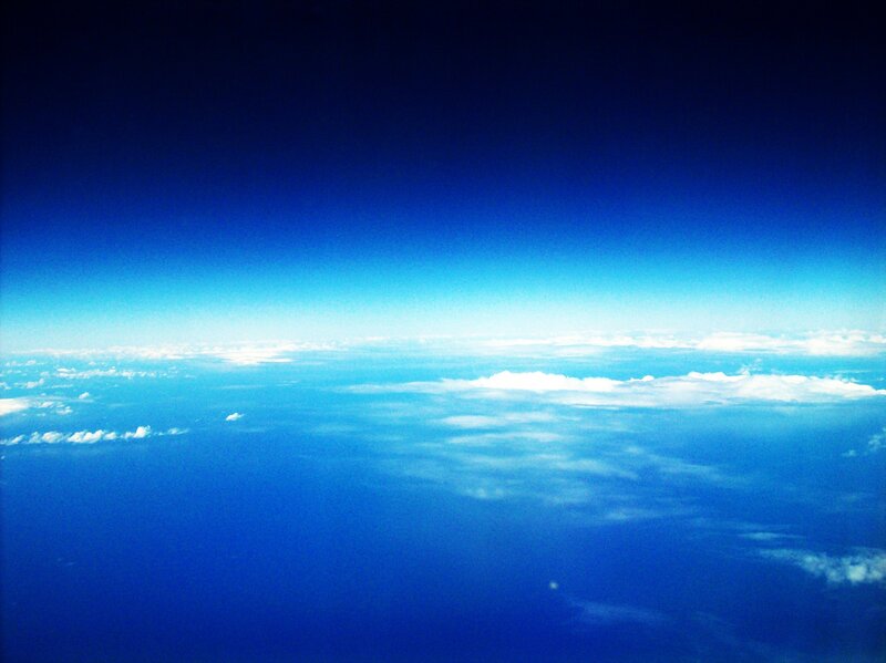 Aerial view of clouds and sky