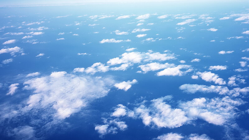 Aerial view of clouds and sky
