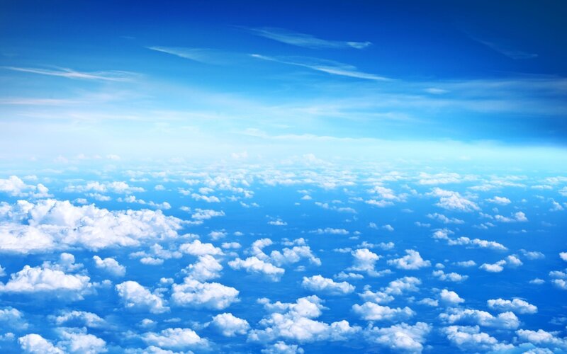 Aerial view of clouds and sky
