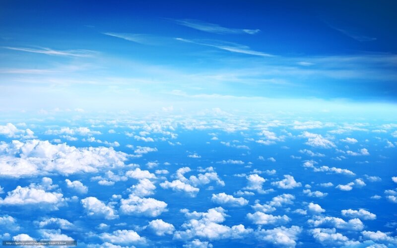 Aerial view of clouds and sky
