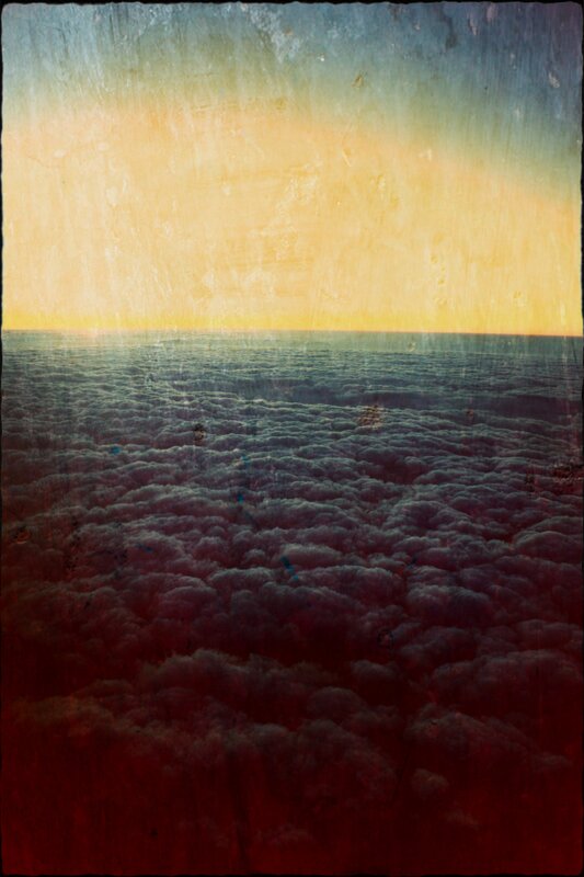 Aerial view of clouds at sunset