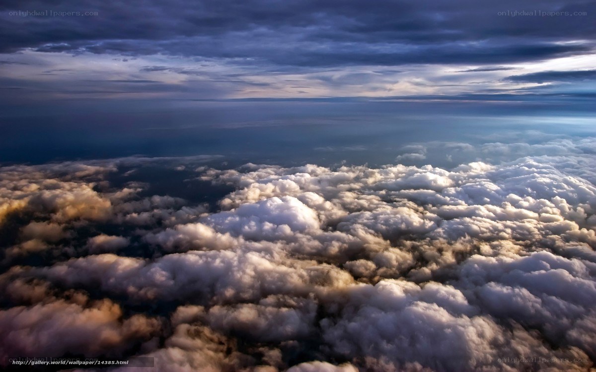 Aerial view of clouds at sunset