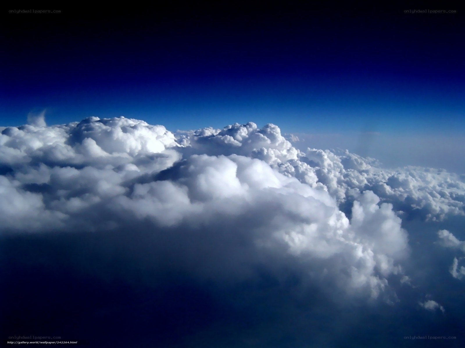Aerial view of clouds from above