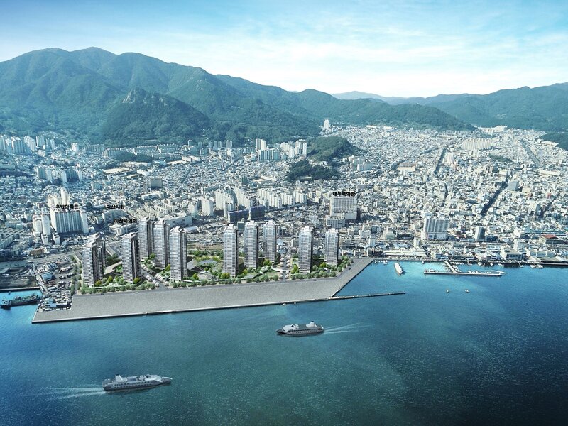Aerial View of Coastal City — Blue, Serene, Afternoon, 3d Render