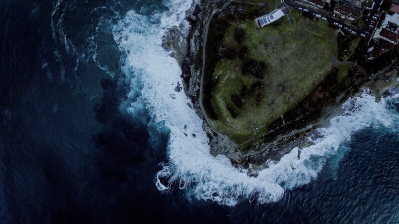 Aerial View of Coastal Cliff