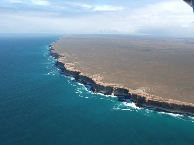 Aerial view of coastal cliffs