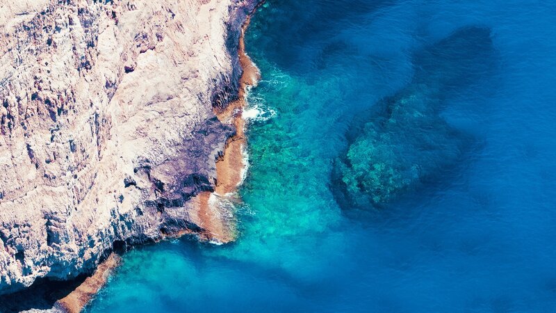 Aerial view of coastal cliffs