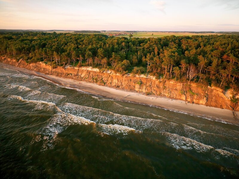 Aerial view of coastal cliffs