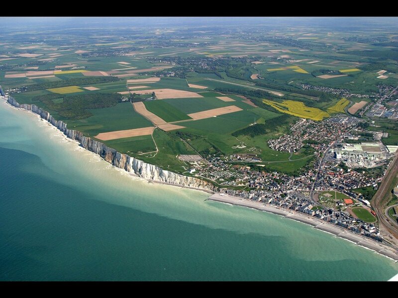 Aerial view of coastal cliffs