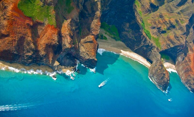 Aerial View of Coastal Cliffs — Blue, Dramatic