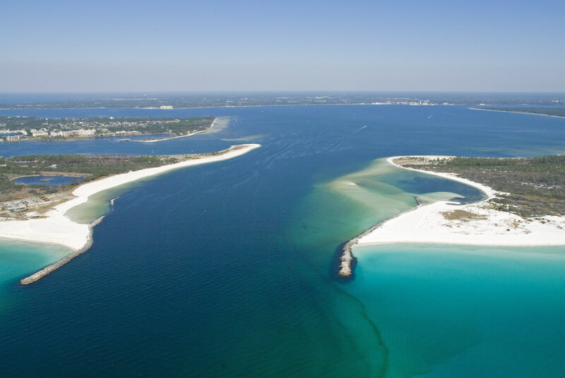 Aerial View of Coastal Inlet