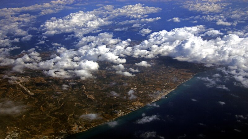 aerial view of coastal landscape