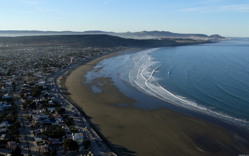 Aerial view of coastal town
