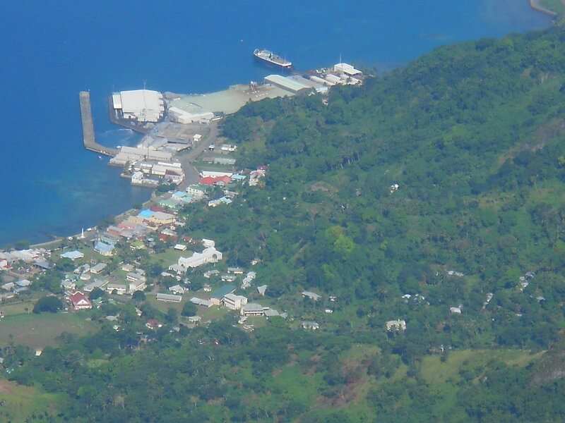 Aerial View of Coastal Town — Green