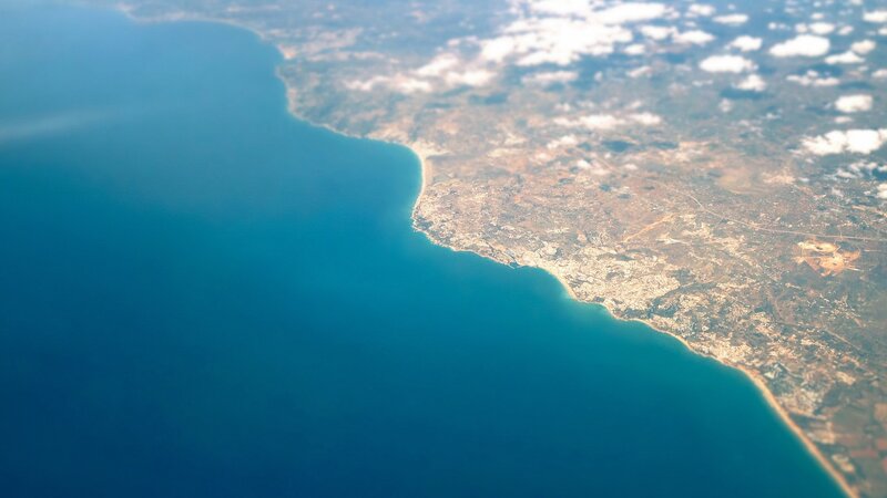 Aerial view of coastline