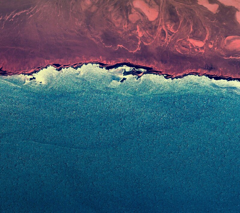 Aerial View of Coastline — Blue, Dramatic