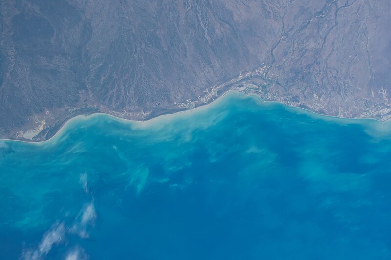 Aerial View of Coastline — Blue, Serene, Photograph, Ocean, Land