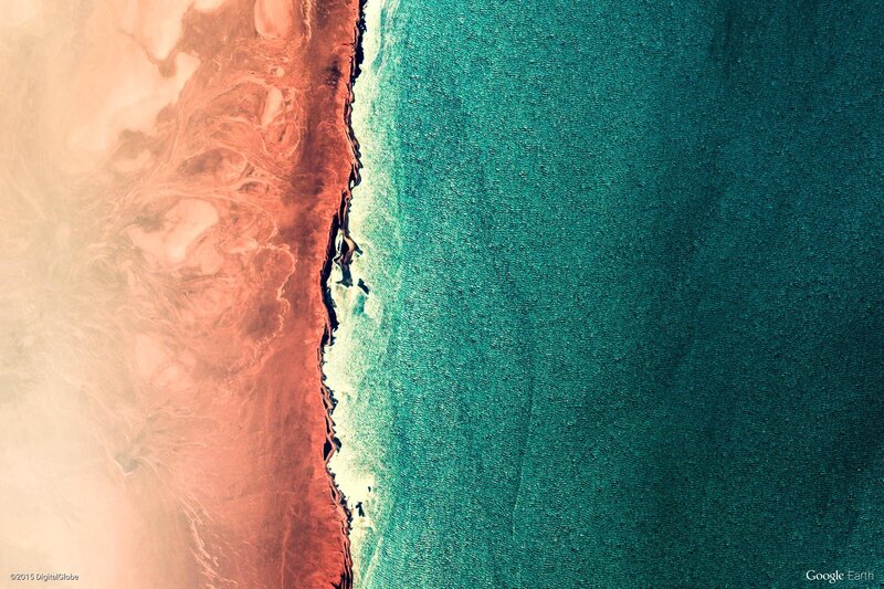 Aerial View of Coastline — Teal