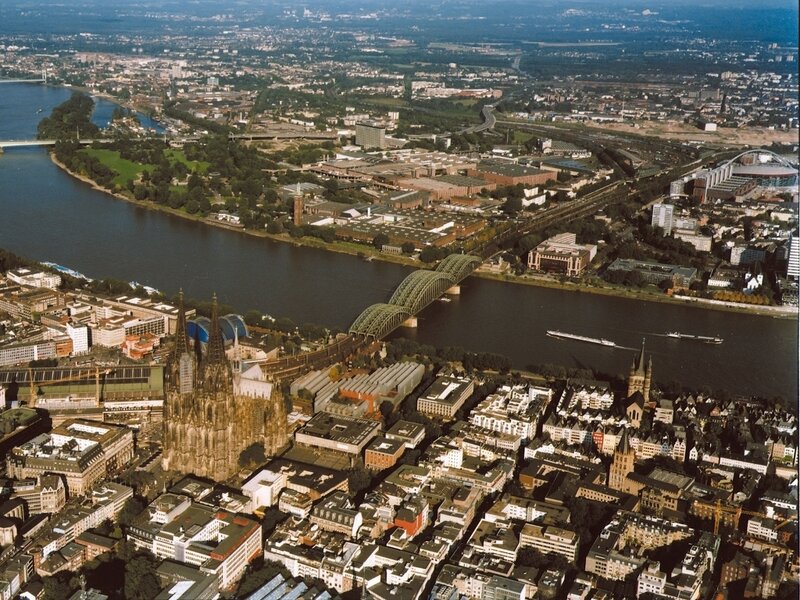 Aerial view of Cologne city
