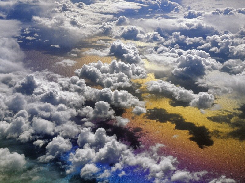Aerial view of colorful clouds