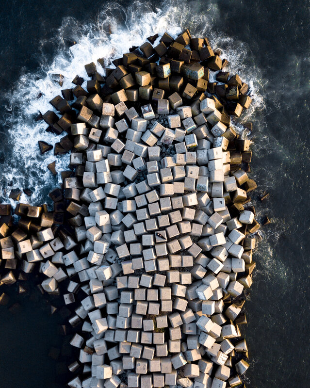 Aerial View of Concrete Blocks
