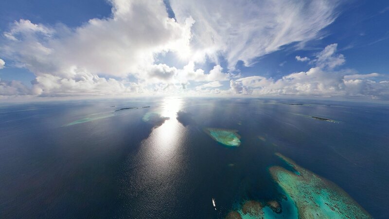 Aerial View of Coral Atolls — Blue, Serene, Afternoon
