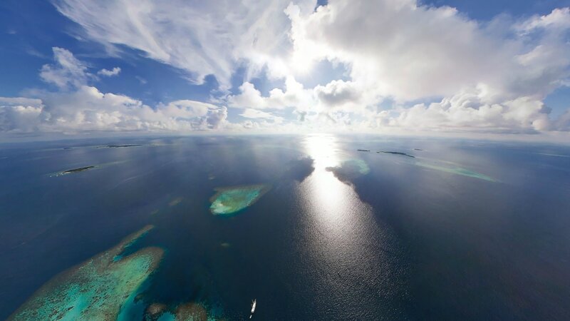Aerial View of Coral Atolls — Blue, Serene