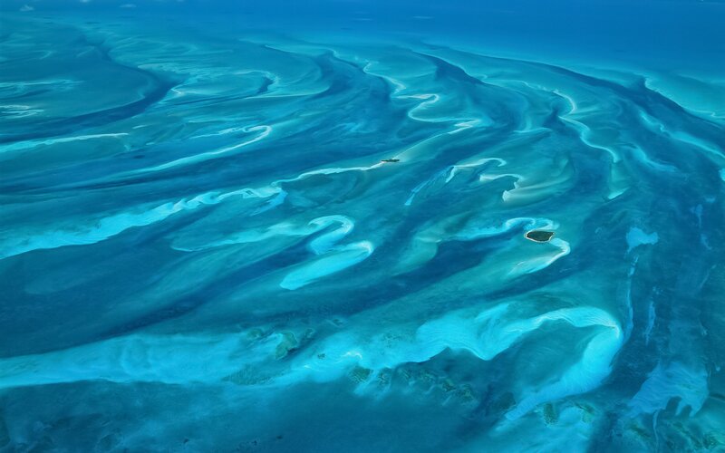 Aerial view of coral reef