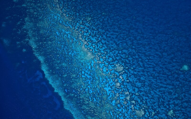Aerial view of coral reef