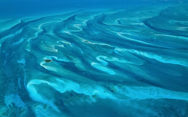 Aerial view of coral reef